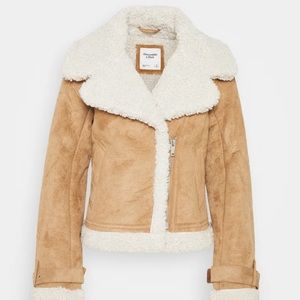 NWT A&F Shearling Moto Jacket